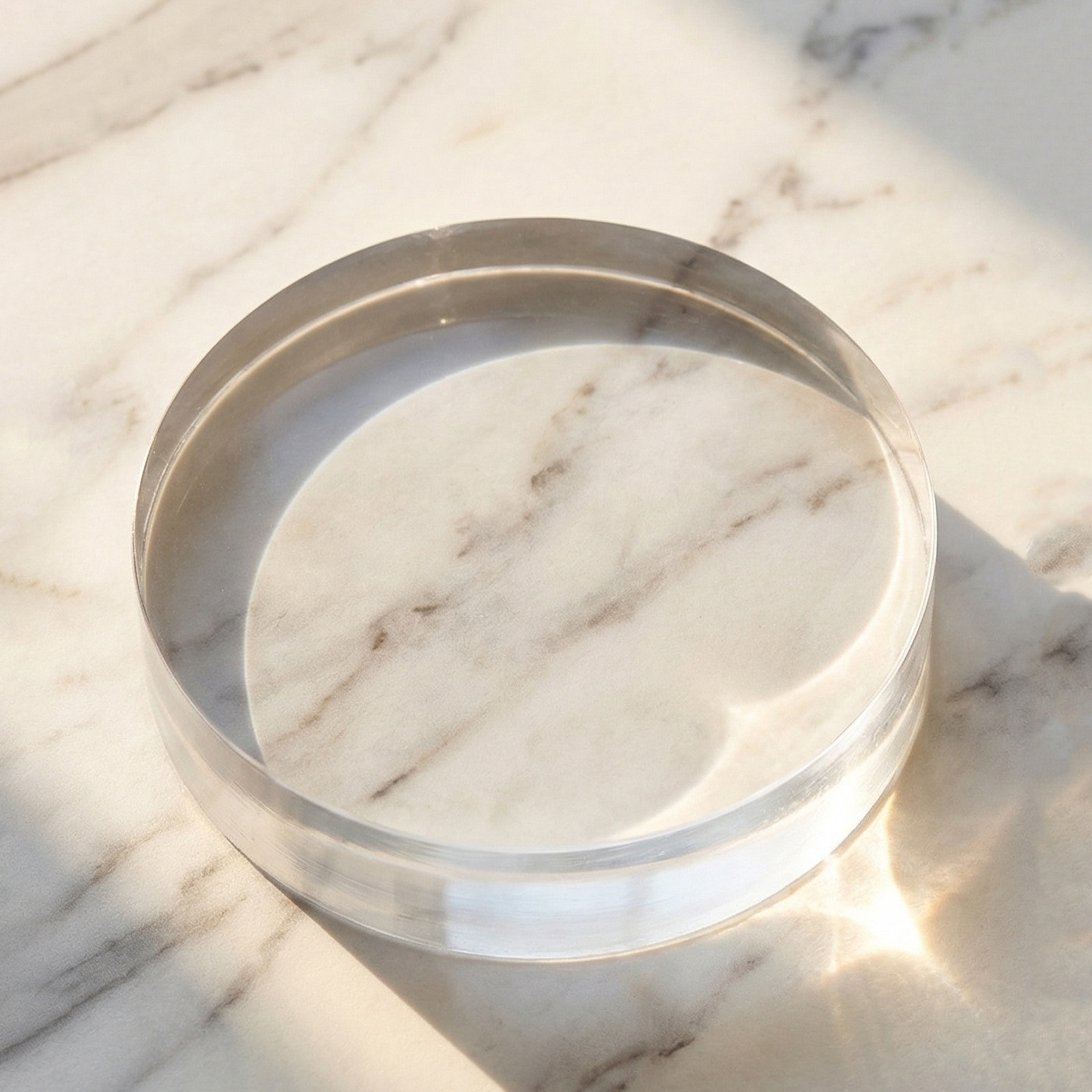 Book Weight Glass - Yuvarlak Kristal Kağıt Ağırlığı, 3,15 cm,